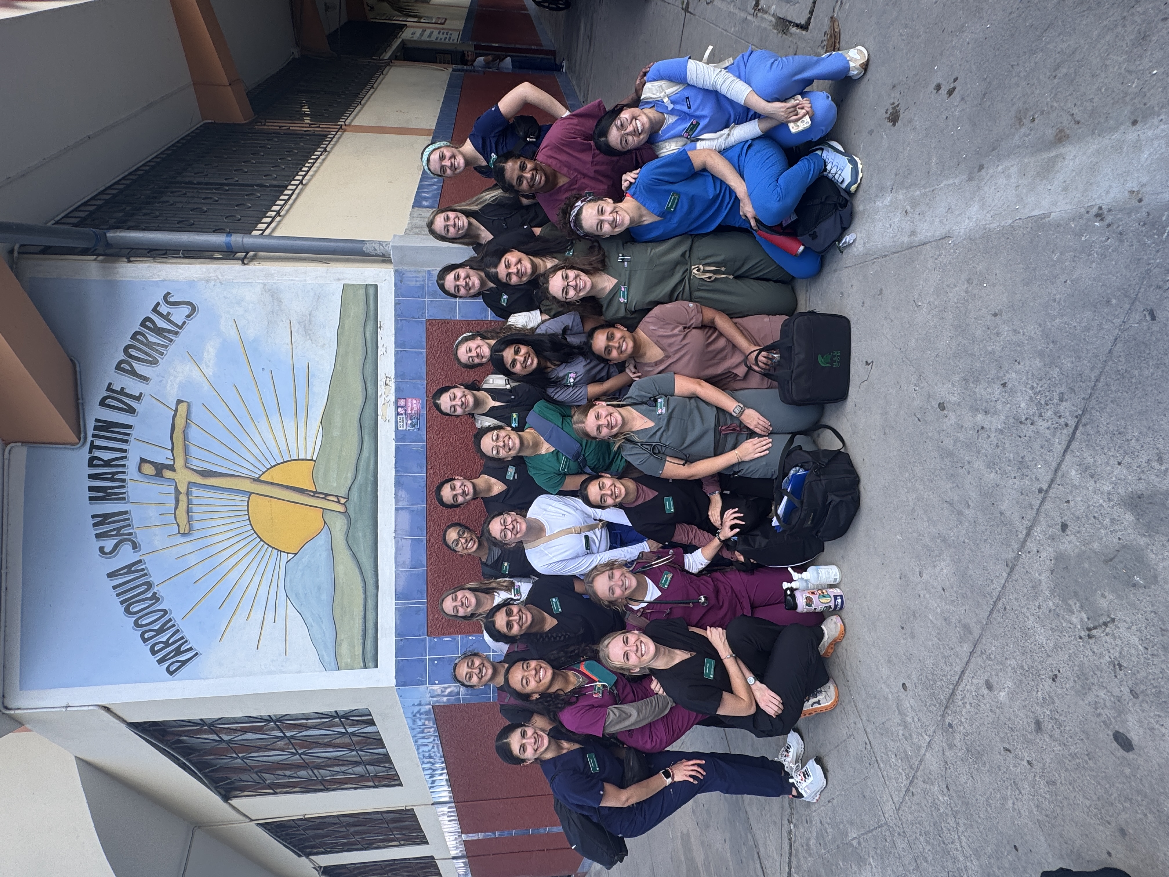 Lilja Plumert and fellow MSUCOM medical students at the Parroquia San Martin de Porres church in Lima, Peru.